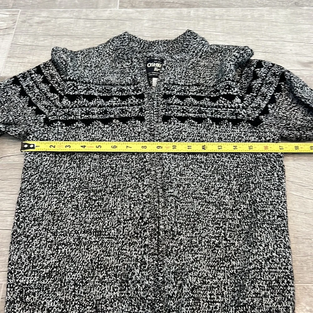 OshKosh‎ B’gosh Boy's Long-Sleeve Knitted Fairisle Full Zipper Sweater Size 14